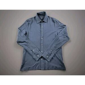 Todd Snyder L.A. Premium Jersey Button Down Shirt size S Blue Long Sleeve USA